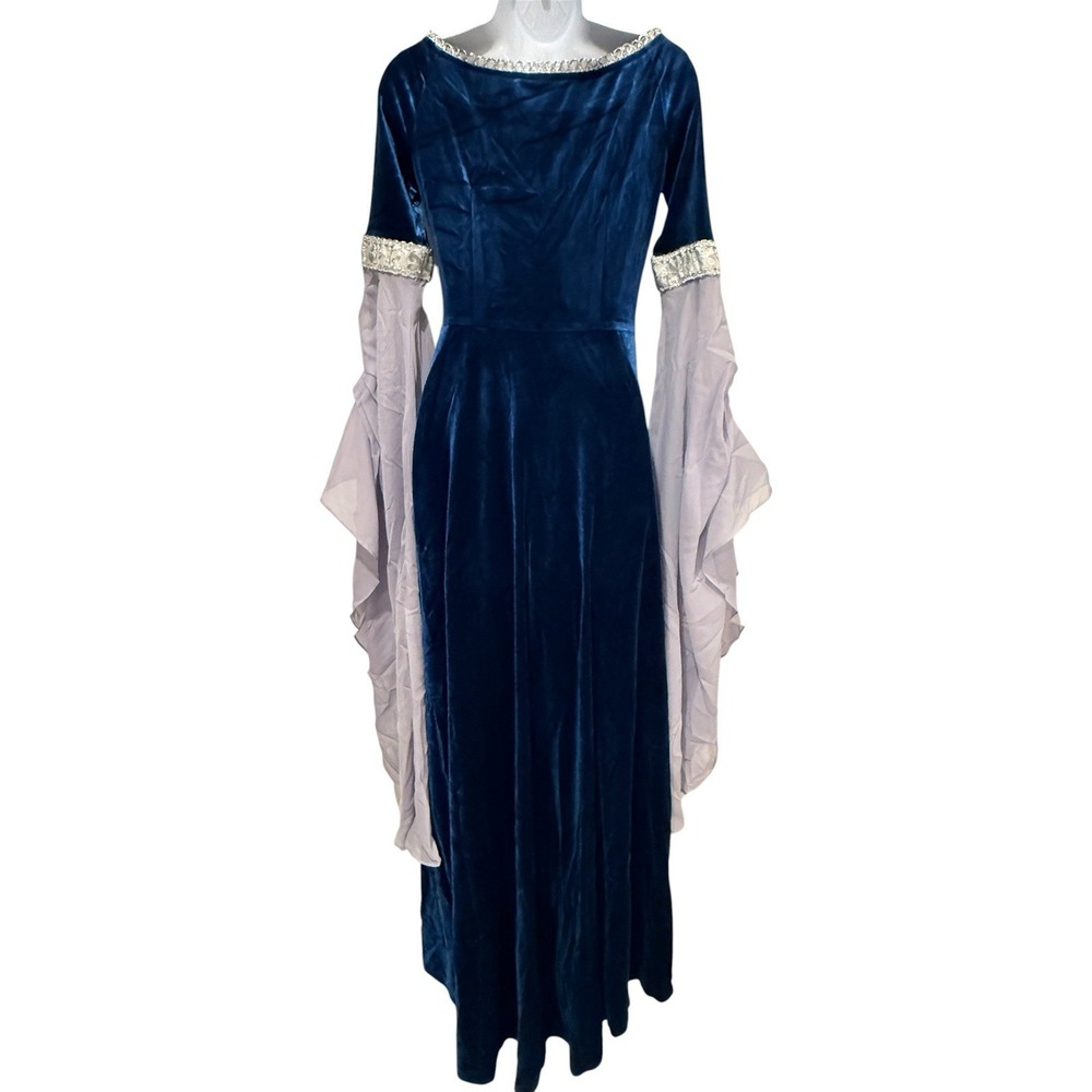 Daizbella S Renaissance Medieval Velvet Gown Bell Sleeve Faire LARP Costume - Picture 6 of 10